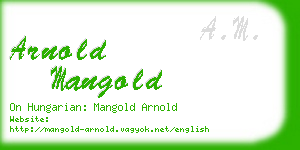 arnold mangold business card